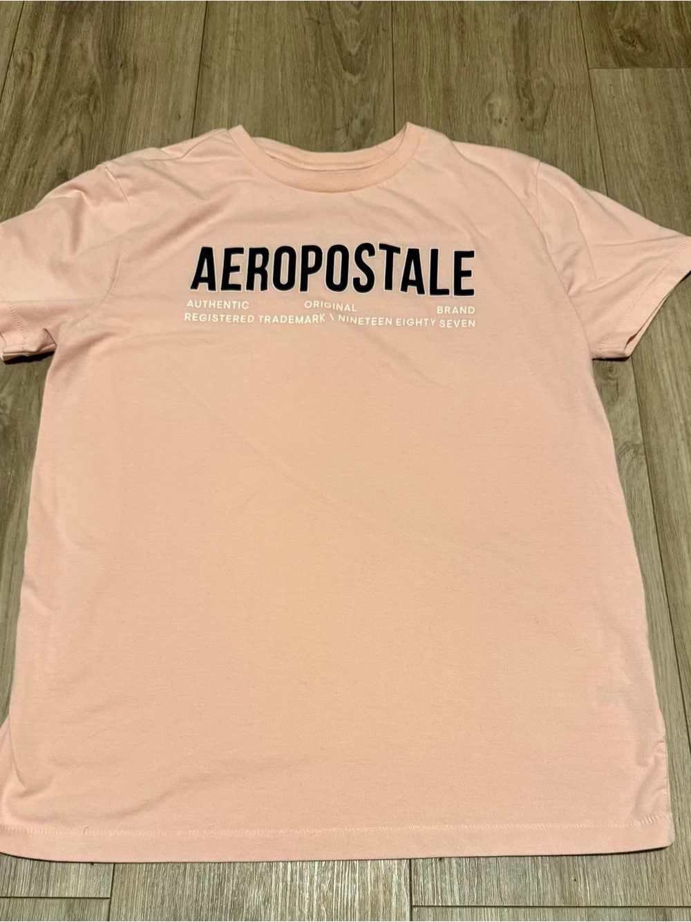 Aeropostale Light Pink Crewneck Tee with Black Logo